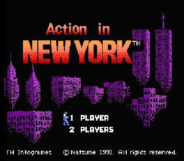 Action in New York (Europe) screen shot title